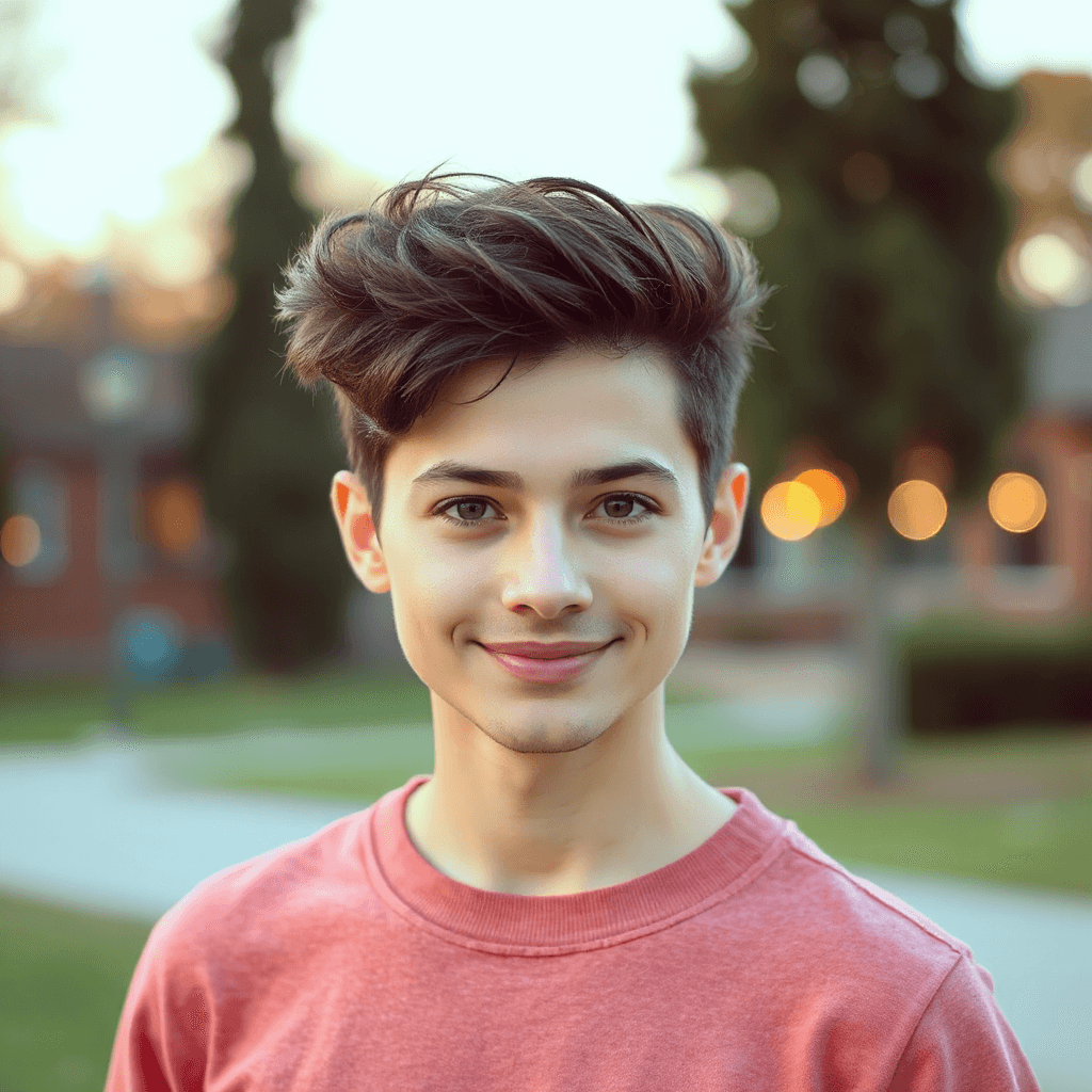 Aesthetic social media headshot for profile photo crop