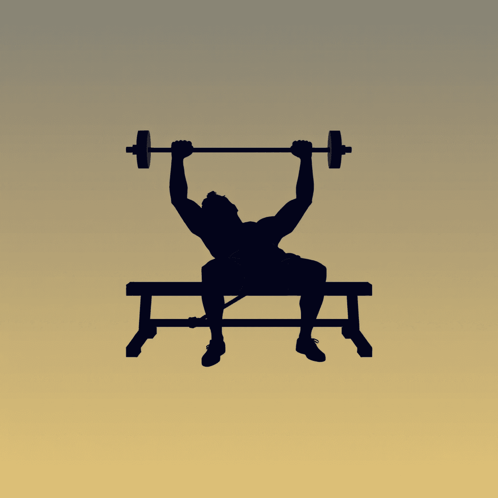 Create a 16x16 pixel art icon of a person performing a crunches exercise.
Use a minimal, clean, modern pixel art style with strong silhouette readability.
The person should be lying on a bench, pushing a barbell upward.
Limit the color palette to 4–6 colors max.
Use simple shapes and clear contrast, no unnecessary details.
Ensure the icon is centered and recognizable at very small sizes.
Use a transparent background (no background fill).
Avoid anti-aliasing and keep edges crisp.