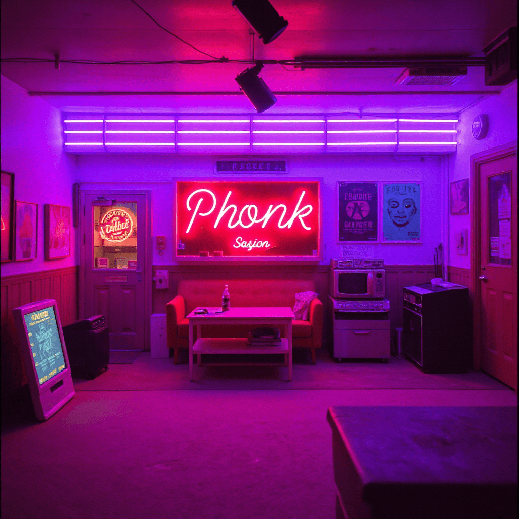phonk music neon vintage cover for youtube music